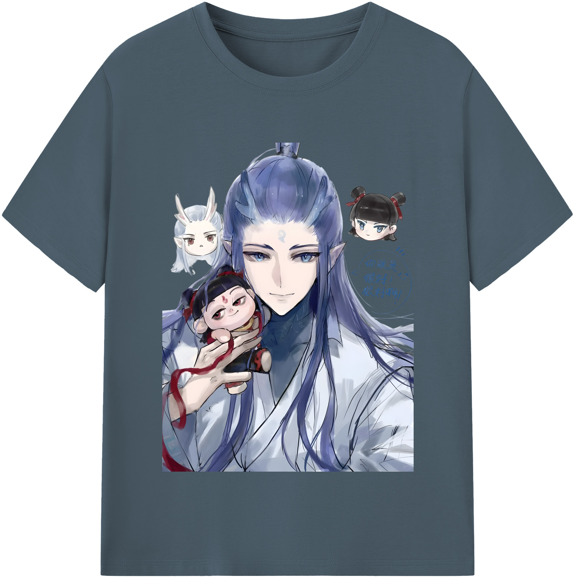 （画像用） Ne Zha 2 ナタ 魔童の大暴れ 綿100％半袖Tシャツ（フロントプリント）